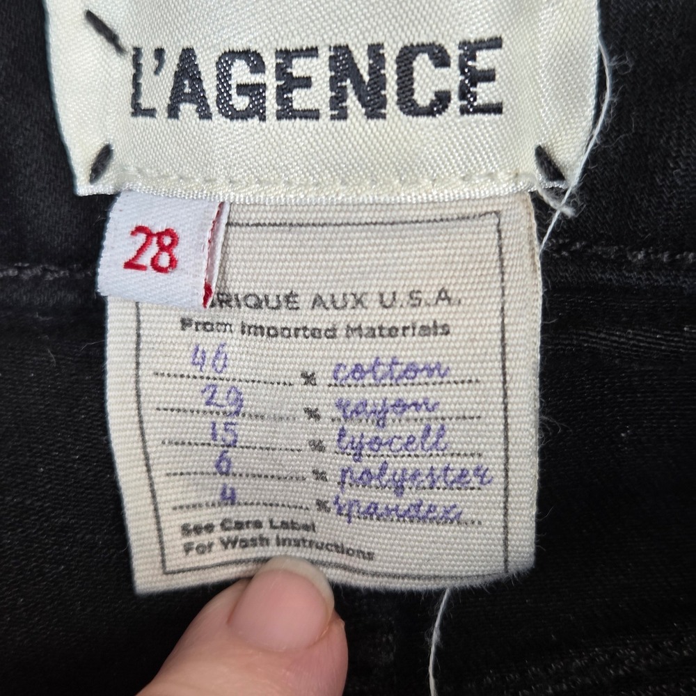 L'AGENCE Marguerite High Rise Skinny Jeans Womens 28 Noir Black USA - Picture 6 of 10